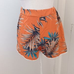 Vibrant Tropical Print Women's Shorts